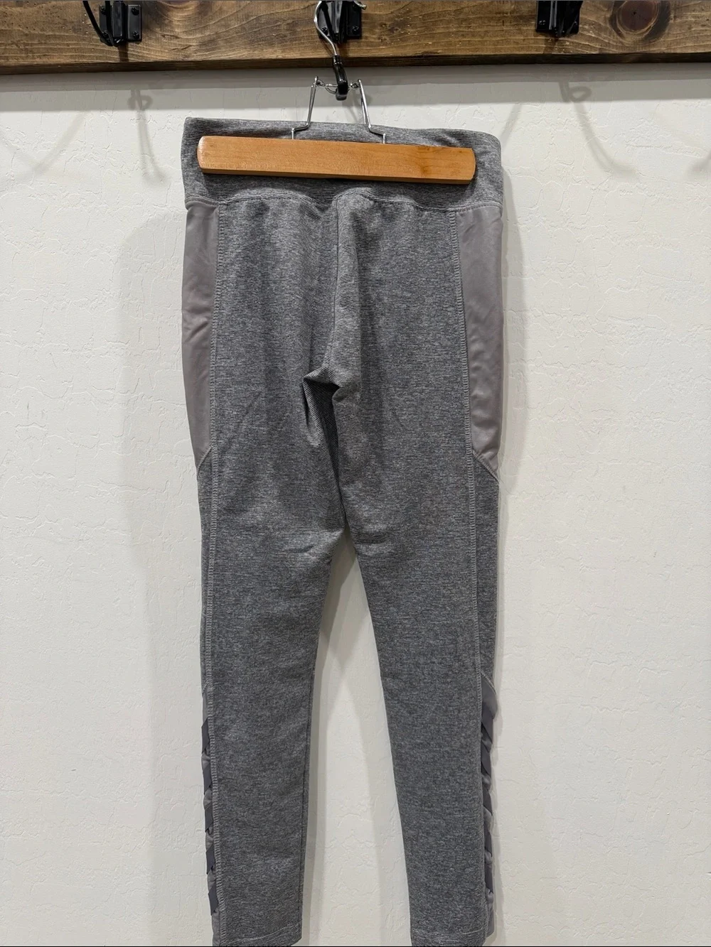 Justice Gray Girls' Athletic Leggings with Side Panels and Ladder Trim